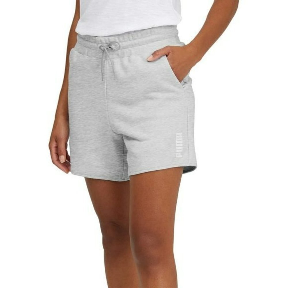 NWT PUMA Womens Soft Cotton Blend French Terry Side Pockets Active Casual Shorts